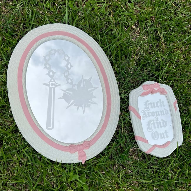 Coquette Flail/ FAFO Etched Mirror