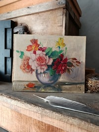 Image 1 of Peinture à l'huile, bouquet de fleurs 
