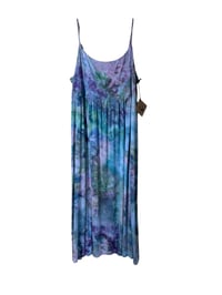 Image 2 of XL Jersey Knit Long Sundress in Mermaid Watercolor Ice Dye