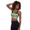 BOSSFITTED Grey Yellow Green and Black AOP Padded Sports Bra