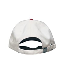 Image 2 of AK STRAPBACK HAT IN CREAM AND RED