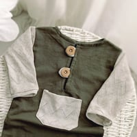 Image 2 of Bodysuit for boys | Rob | 9-12 months | khaki | sitter