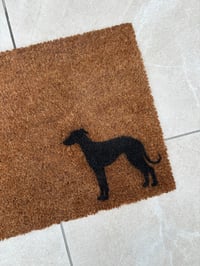 Image 2 of Standing Sighthound Door Mat - Black