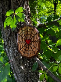 Image 1 of spiderweb heart plaque