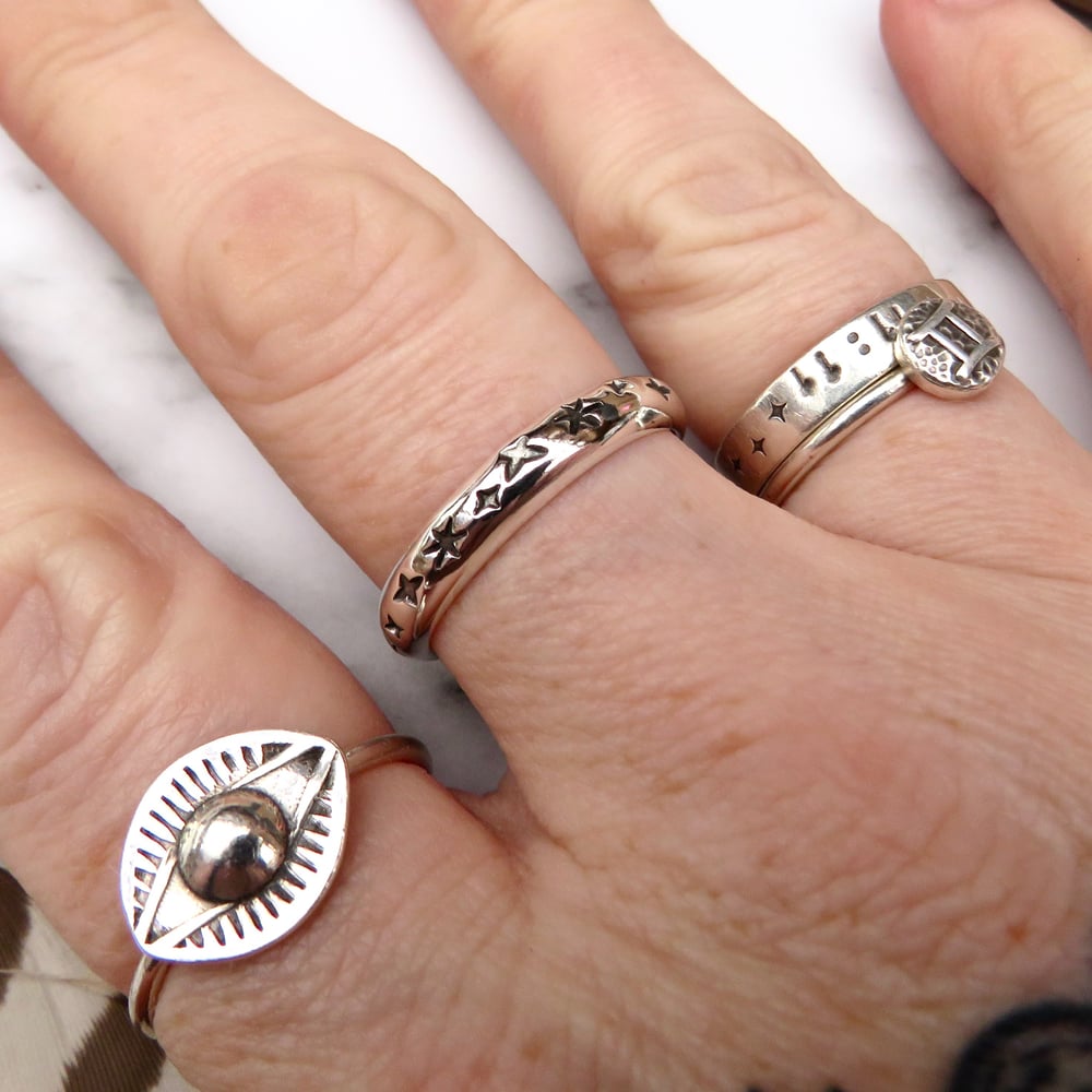 Chunky Rounded Star Ring Sterling Silver