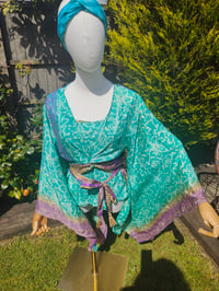 Image 1 of Kimono and cami top Set-jade and 💜 purple