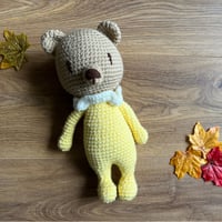 Image 1 of Crochet yellow baby bear doll