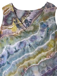 Image 4 of ♻️ UPCYCLED XXL Stretch Knit V-neck Tank in Earthy Geode Ice Dye