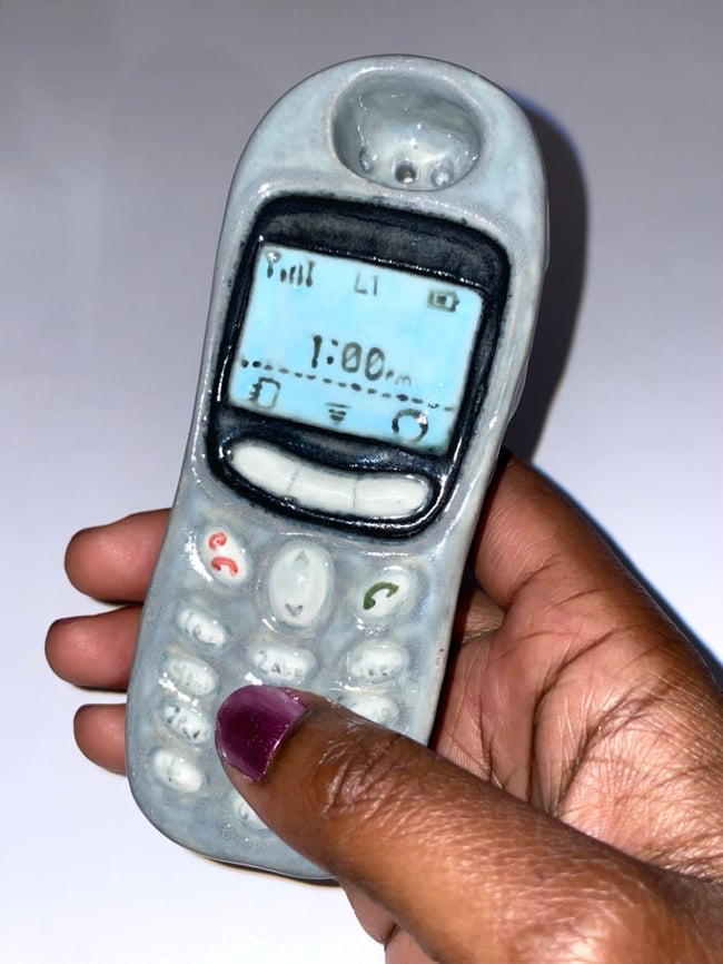 Gray Ceramic Phone Pipe