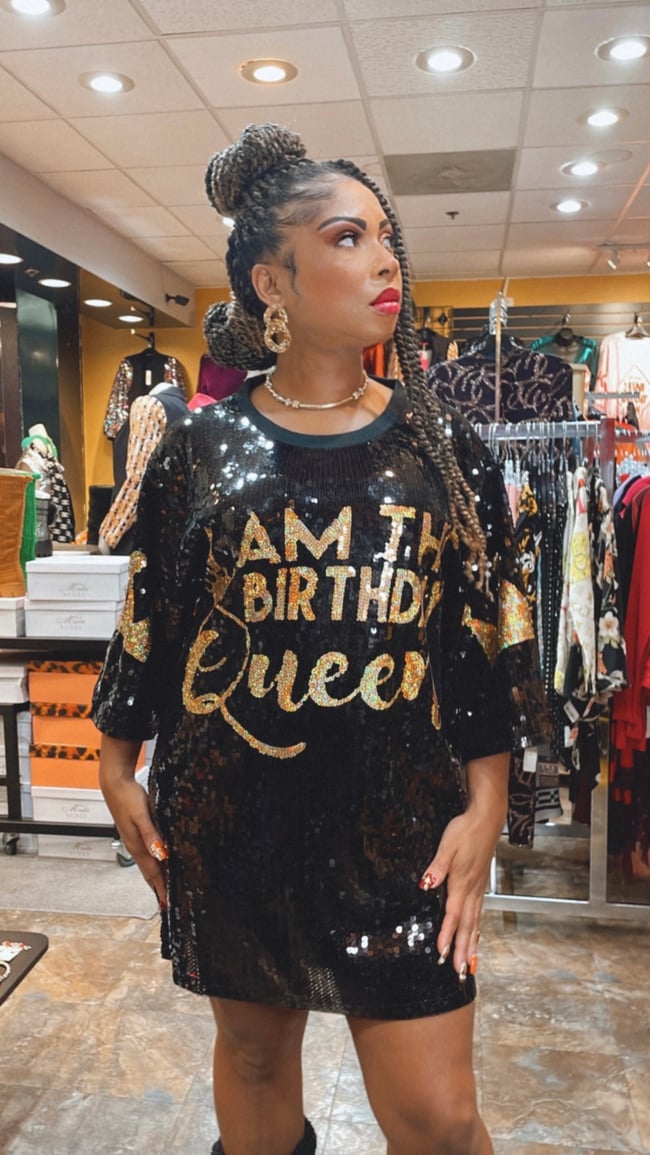 I Am The Birthday Queen Shirt Dress | J.B.K Boutique