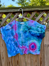 Image 1 of Large Sneaky 😈 Donut ⭕️ Roll Sleeve Crop Top