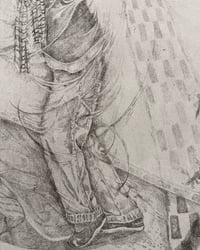 Image 6 of “a window is a tiny portal” soft ground intaglio etching, 20x22, 18x24