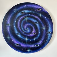 Image 5 of “look into the vortex” acrylic on circle canvas