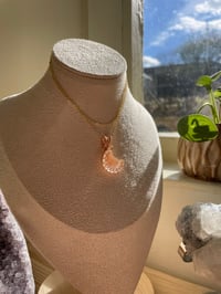 Image 3 of Gold Fire Quartz Moon  Crystal Necklace