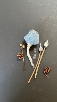 Image 4 of Blue cap mushroom brooch 