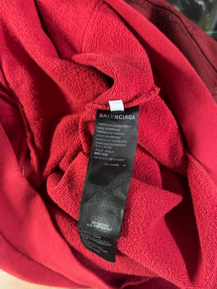 Image of Balenciaga Red Tattoo Zip Up