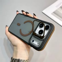 Image 14 of iPhone 17 Case - With Built-in Camera Lens Protector & Stand - Charcoal Transparency