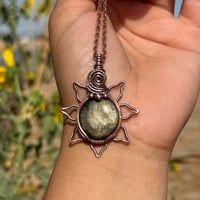 Image 6 of Gold Sheen Obsidian Sun/Flower Pendant 🖤✨