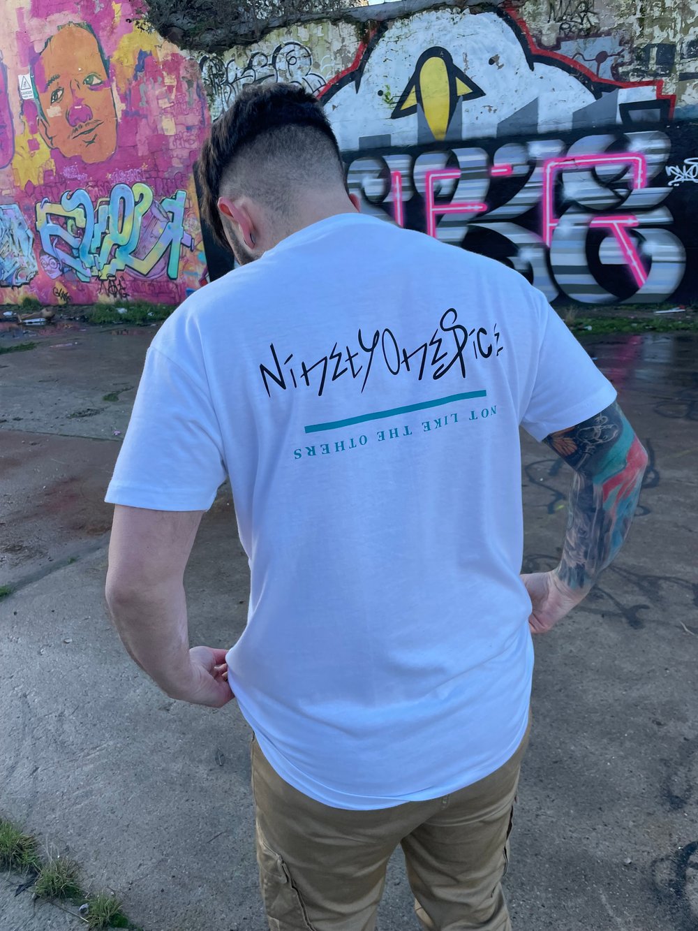 Image of Kids White/TealButterfly Tee