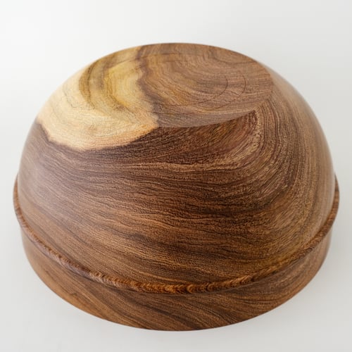 Image of Large Mesquite Bowl Adorned with a Bead