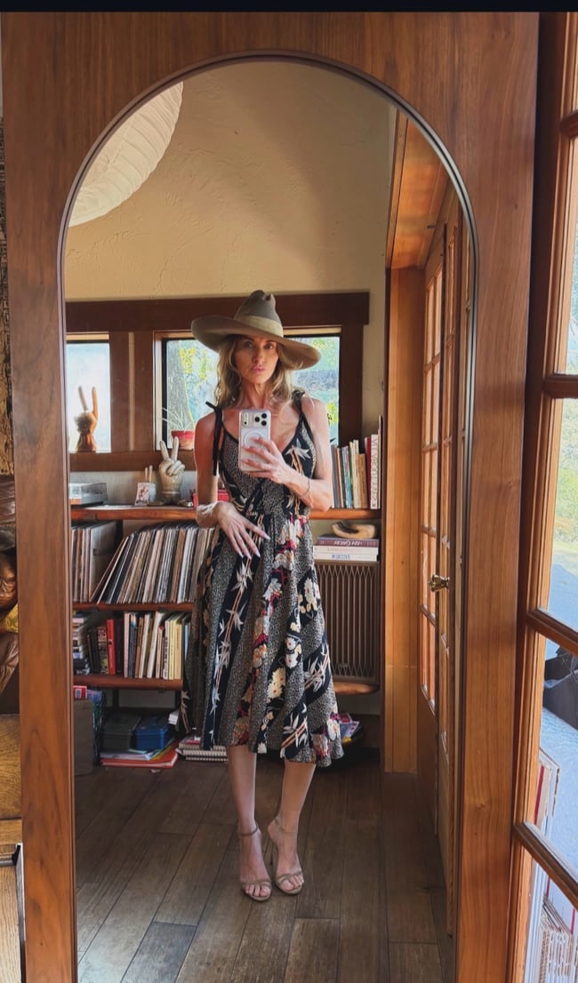 70s bamboo ahoulder tie dress 