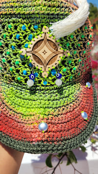 Image 3 of Psychedelic  Crochet Cosmic Cap