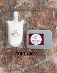 Fruit loops 6.5 oz squeezable wax melt & 4 oz car freshie tin gift set
