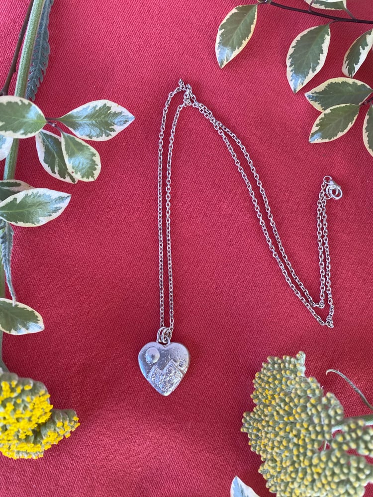 Image of Mountain Heart Necklace Sterling Silver 