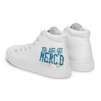 Image 3 of YOU JUST GOT MERC'D (White) - Men’s high top canvas shoes
