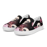 Image 4 of Women’s slip-on Valentines Day Panda canvas shoes