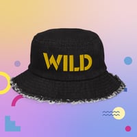 Image 2 of WILD One Distressed Denim Bucket Hat