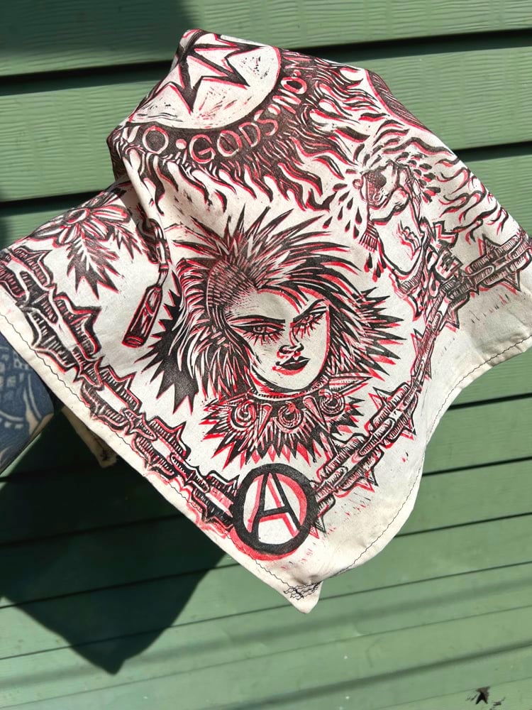 Hand Printed and Sewn Bandana