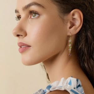 Image of Banyan Peridot, Moonstone & Tourmaline Earrings