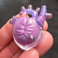 Image 3 of LARGE "MY HEART BELONGS TO THE SEA" ANATOMICALLY CORRECT HEART PENDANT 31