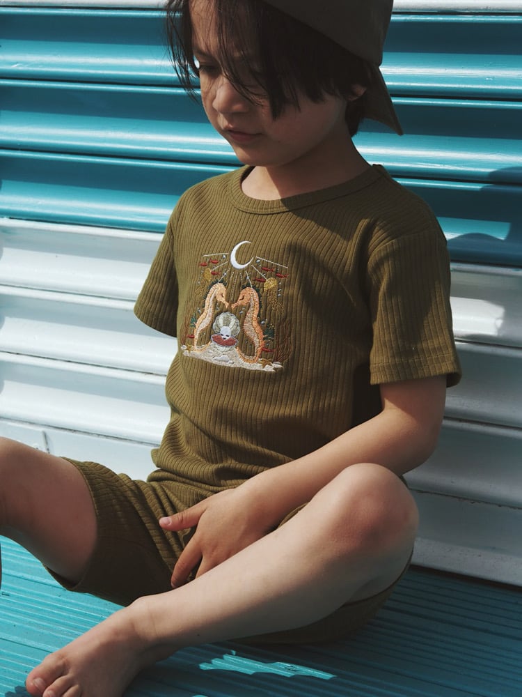 Image of  Belle & Bee Collaboration - Forest Green short sleeve tshirt