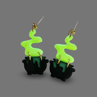 Image 2 of Glow In The Dark Cauldron Earrings