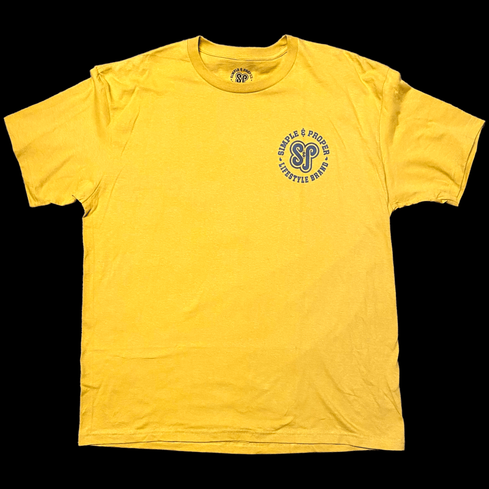 Image of S&P-“Circle Branded” Logo Tee (Antique Gold/Black)