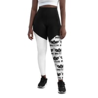 Image 1 of White and Black Sports Leggings (tight fit)