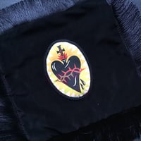 Image 4 of Black Sacred Heart Velvet Cushion