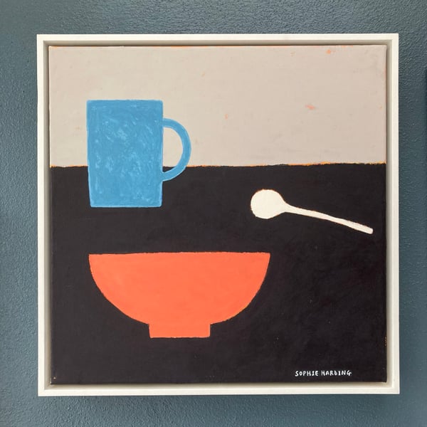 Image of Cup, Spoon and Soup Bowl