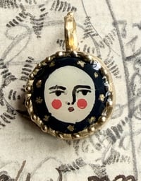 Image 1 of Tiny Moon Face Pendant 