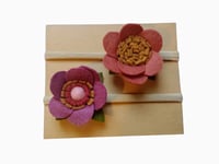 Pair of Handmade Felt Floral Headbands