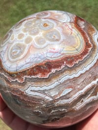 Image 6 of Mexican Lace Agate With Amethyst Sphere #2468