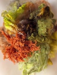 Image 1 of Plume Moss Nature Inspired Colorway Fiber Kit For Blending, Carding, Felting, Fiber Arts