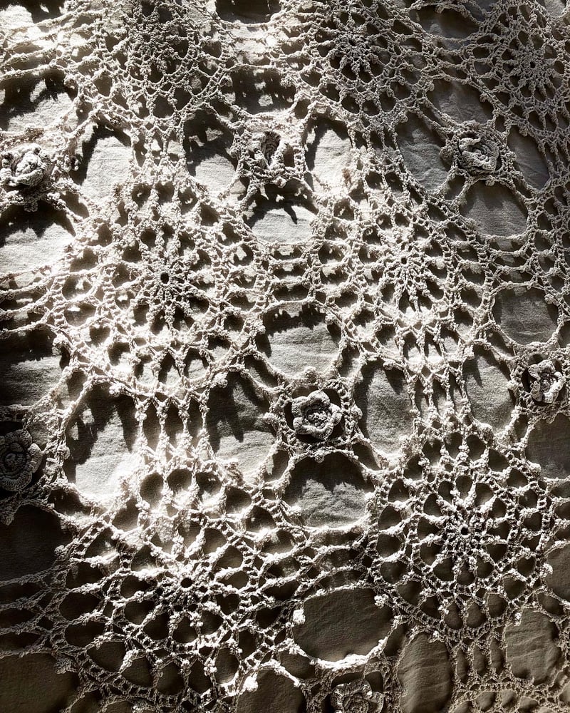 Image of Plaid couvre lit crochet 