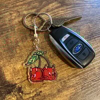 Image 3 of Hot Stuff Cherries Keychain