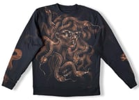 Image 1 of “GET STONED” CUSTOM BLEACH PAINTED PULLOVER SWEATSHIRT LARGE