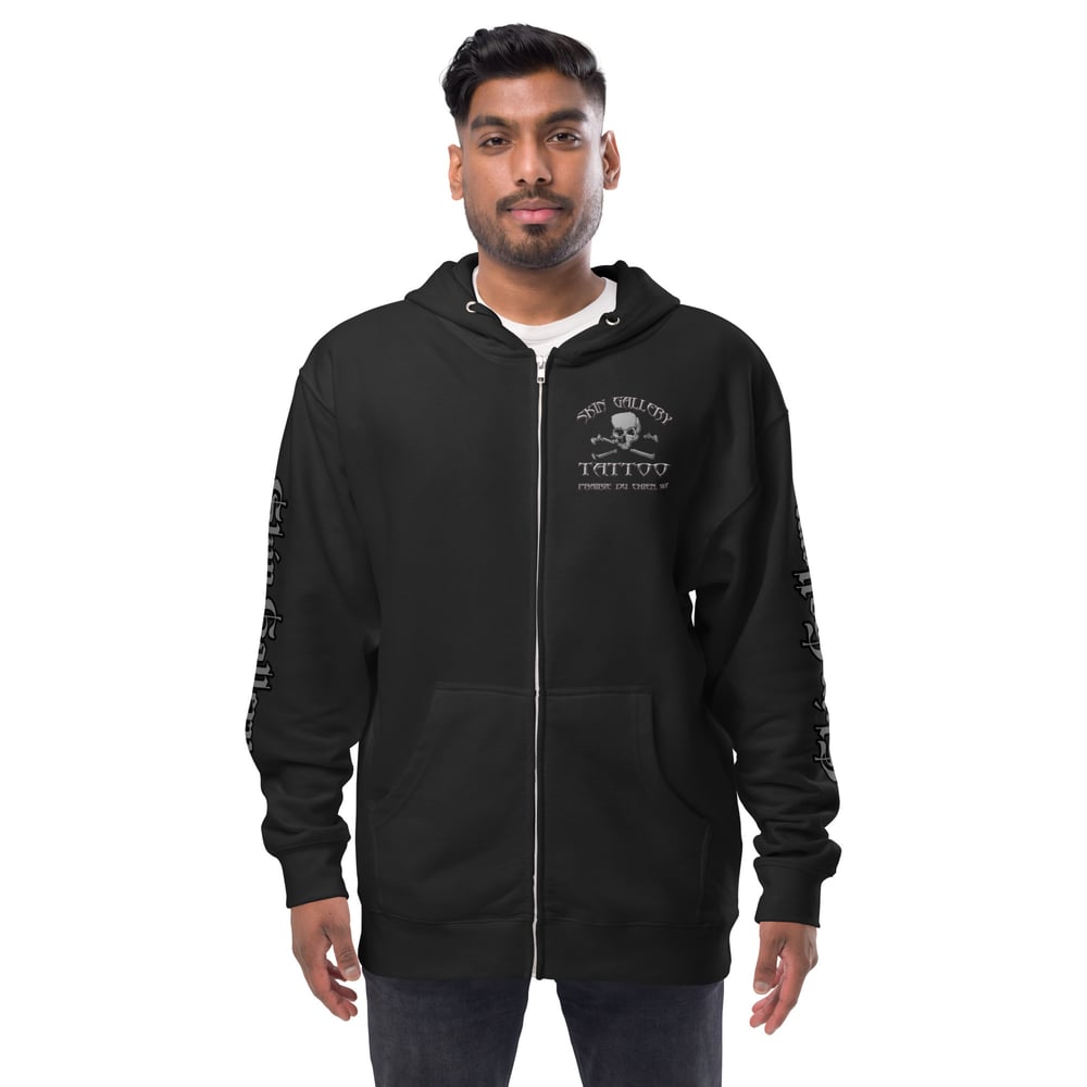 Skin Gallery Brand Unisex fleece zip up hoodie