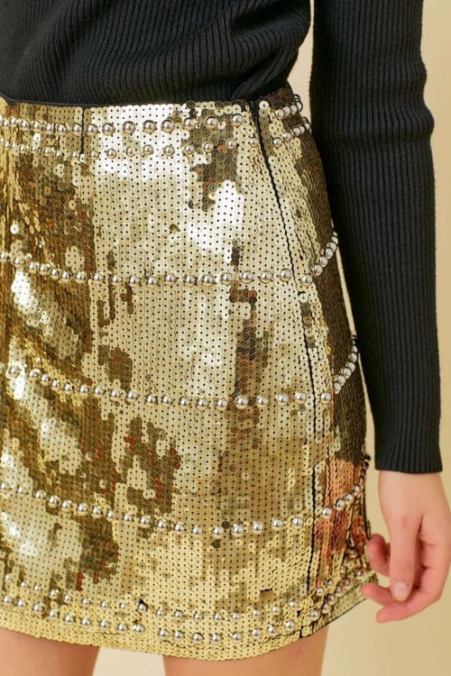 Image of Gold Sequin Skirt 