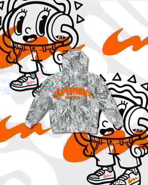 Image of SUPERWAVY® RETRO FLOURECENT ORANGE CAMO HOODIE 